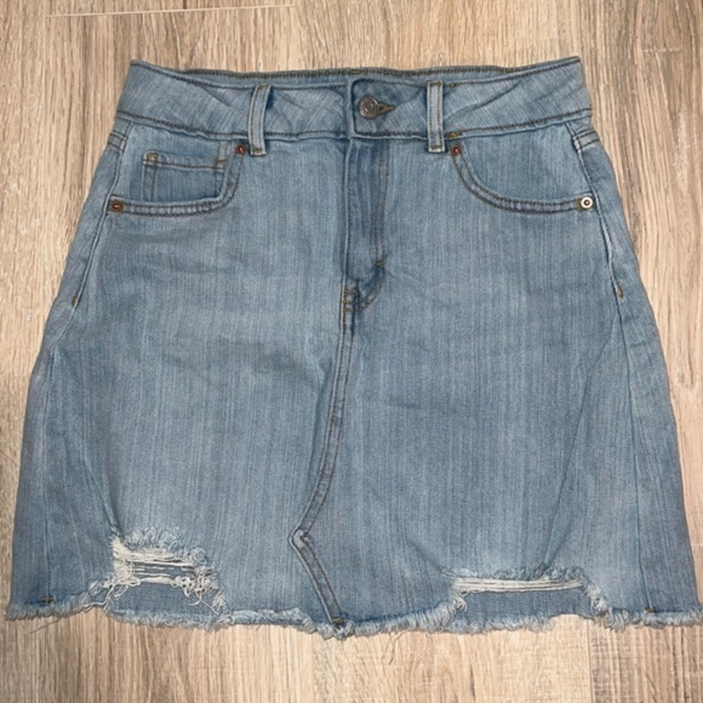 Light wash blue Jean‎ skirt high waisted